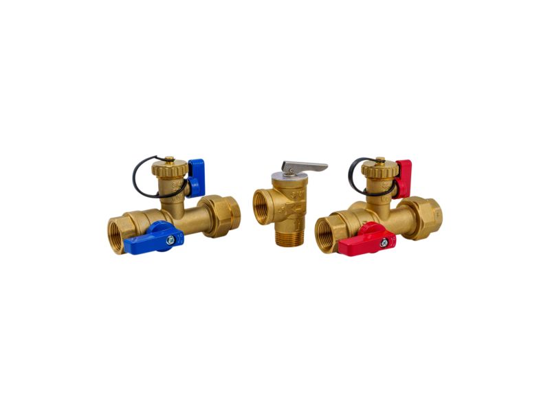 B&K 102-120 3/4-in FIP Brass Isolation Valve Kit w/ Pressure Relief Valve