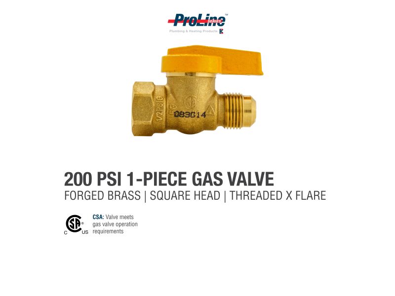 B&K 114-523 Brass 1/2" Flare x 1/2" FIPT Gas Valve