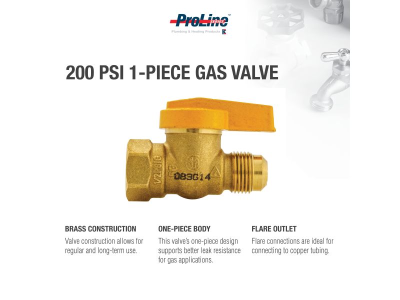 B&K 114-523 Brass 1/2" Flare x 1/2" FIPT Gas Valve