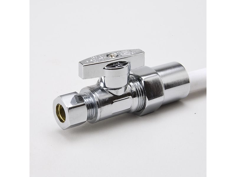 Chrome Plated Brass 1/2" CPVC x 3/8" COMP Straight Stop