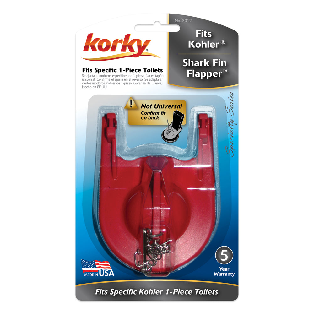 Korky 2012BP Toilet Flapper 2" Fits Kohler® Shark Fin