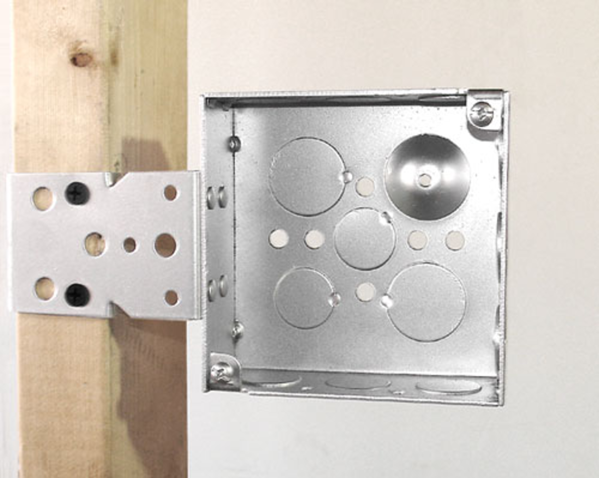 4" Square Welded Steel Electrical Box with Bracket – 1-1/2" Deep, w/ 1/2" & 3/4" Conduit KO’s