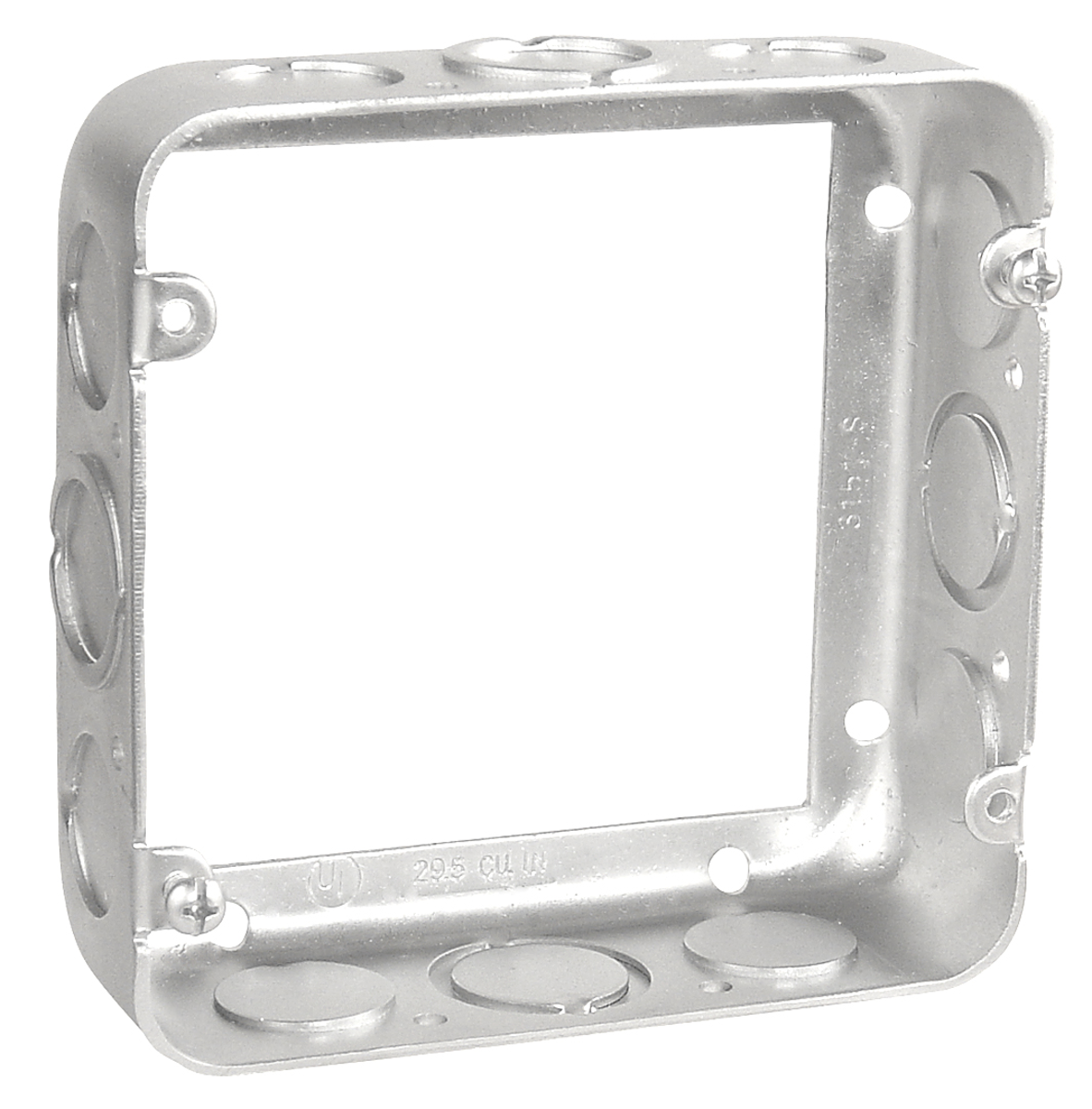 4‑11/16" Square Extension Ring – 1‑1/2" Deep, Drawn, w/ 1/2" & 3/4" KO’s