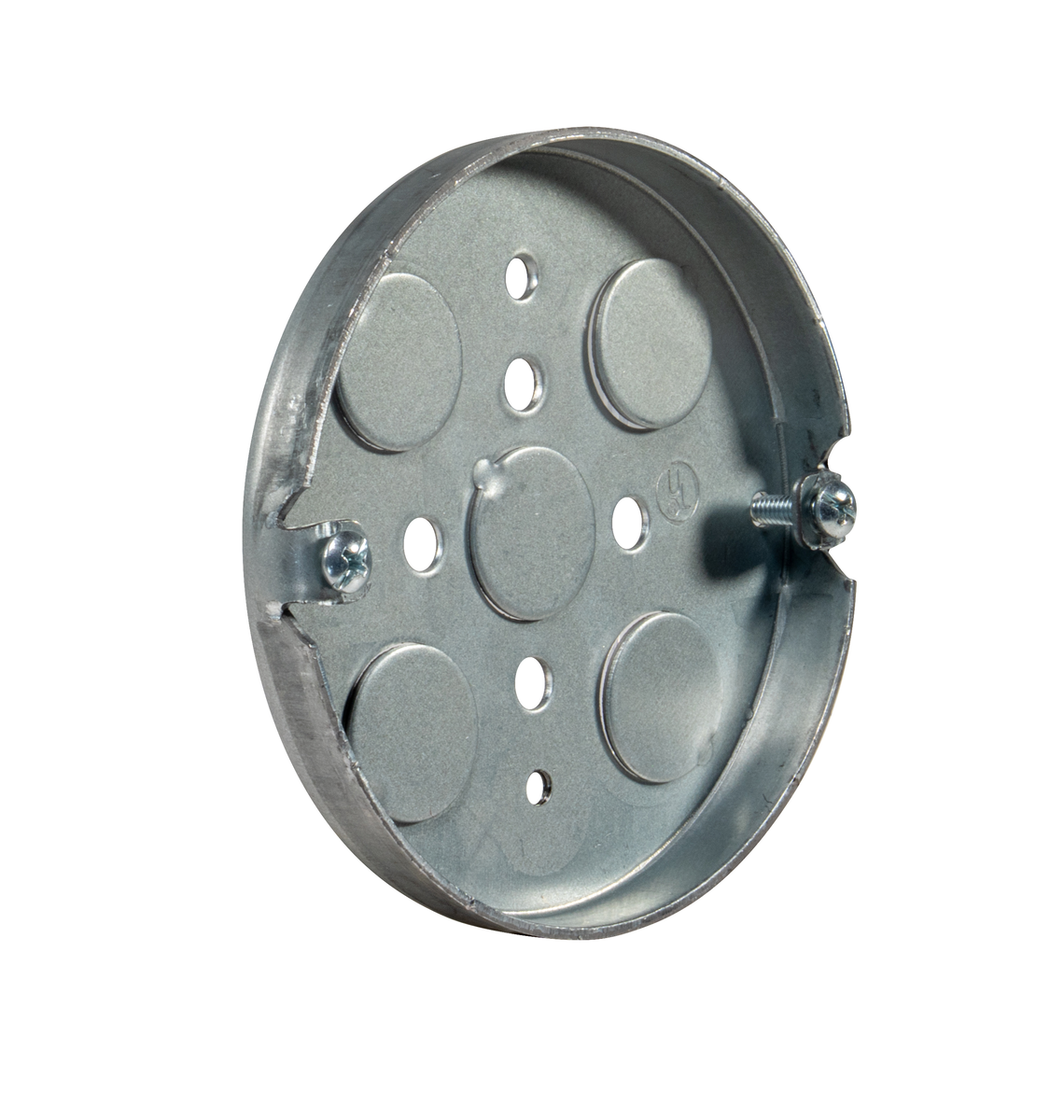 4" Round Pan Box – 1/2" Deep, Drawn, w/ 1/2" KO’s