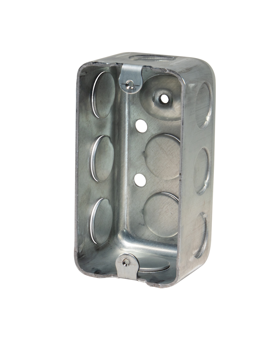Handy Box, 1-7/8" Deep, Galvanized Steel with 1/2" Conduit Knockouts