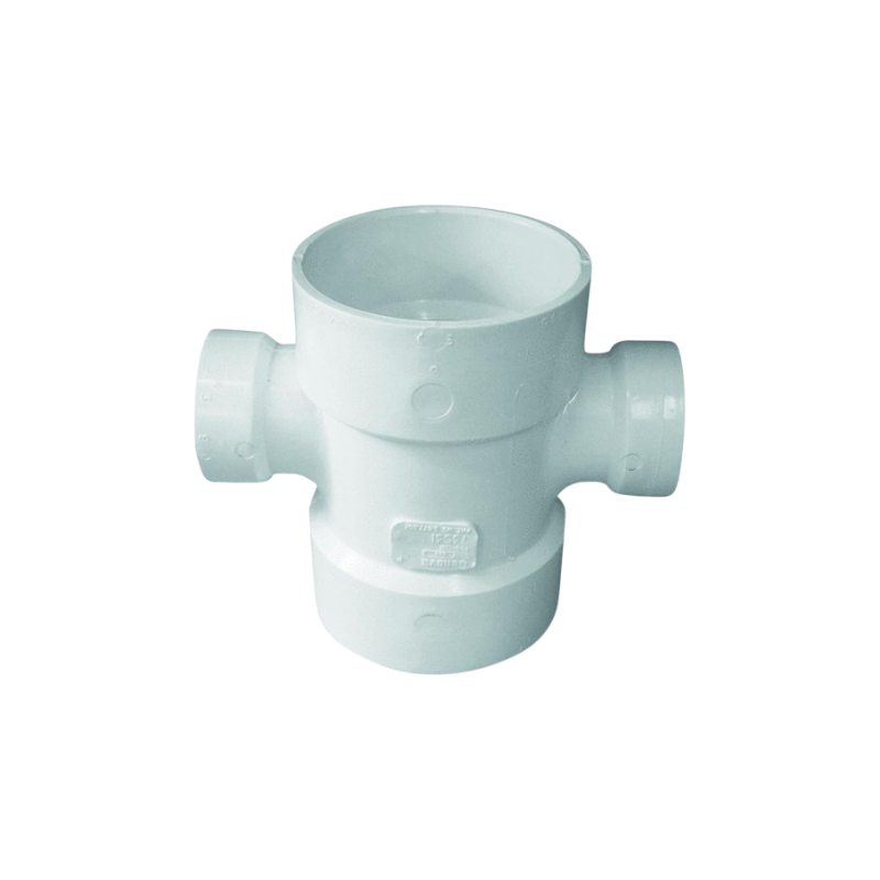 PVC Sch 40 DWV Reducing Double Sanitary Tee (SXSXSXS)