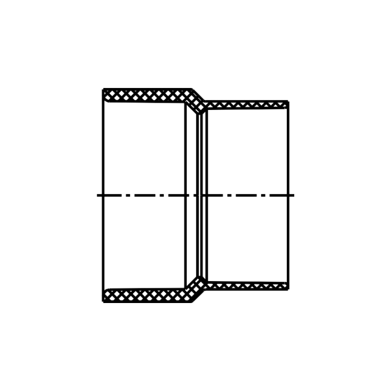 PVC Sewer & Drain Transition Coupling 4" S&D x 3" Sch 40 (HXH)