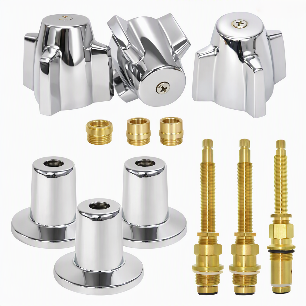 Central Brass Three‑Handle Shower & Tub Rebuild Kit by Kissler RBK2823 (Chrome‑Plated)