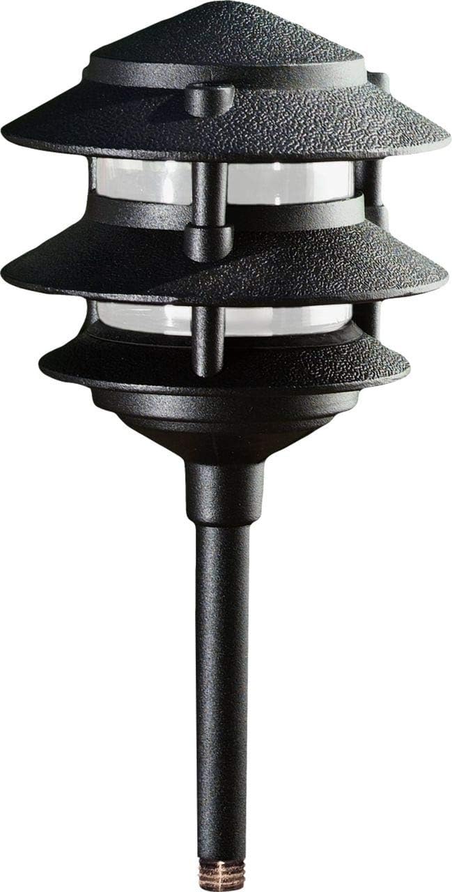 Dabmar LV102-B Cast Aluminum 3-Tier Pagoda Path Light Fixture Black