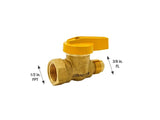 B&K 114-522 Brass 3/8" Flare x 1/2" FIPT Gas Valve