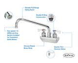 Krowne 14-400L Royal Series 4" Center Wall Mount Faucet with 3-1/2" Wide Gooseneck Spout