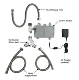 Krowne 16-197 Royal Series 4" Center Deck Mount Sensor Faucet, Battery Operated, Mechanical Mixing Valve, 0.5 GPM Aerator