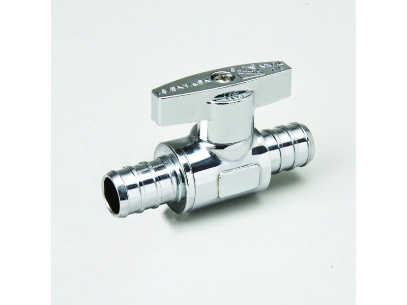 Chrome Plated Brass 1/2" PEX B x 1/2" PEX B Straight Stop