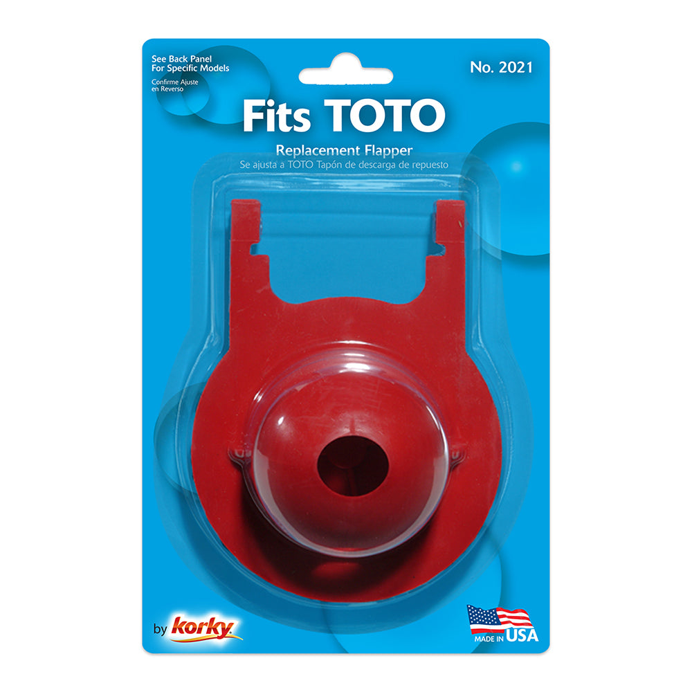 Korky 2021BP Toilet Flapper Large 3" Fits TOTO Red