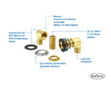 Krowne 21-190L Royal Series Wall Mounting Kit for Wall Mount Faucets & Pre-Rinse Units