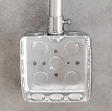 4" Square Drawn Steel Electrical Box – 1‑1/4" Deep, 1/2" Knockouts