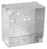 4" Square Welded Steel Electrical Box – 2-1/8" Deep, w/ 1" KO’s