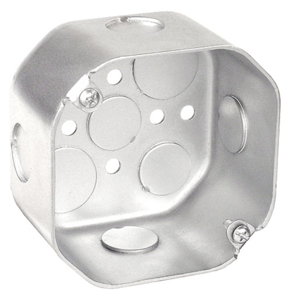 4" Octagon Drawn Steel Electrical Box – 1/2" Knockouts, Deep Junction Box