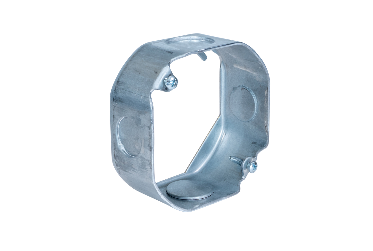 4" Octagon Steel Extension Box – 1-1/2" Deep with 1/2" & 3/4" Knockouts