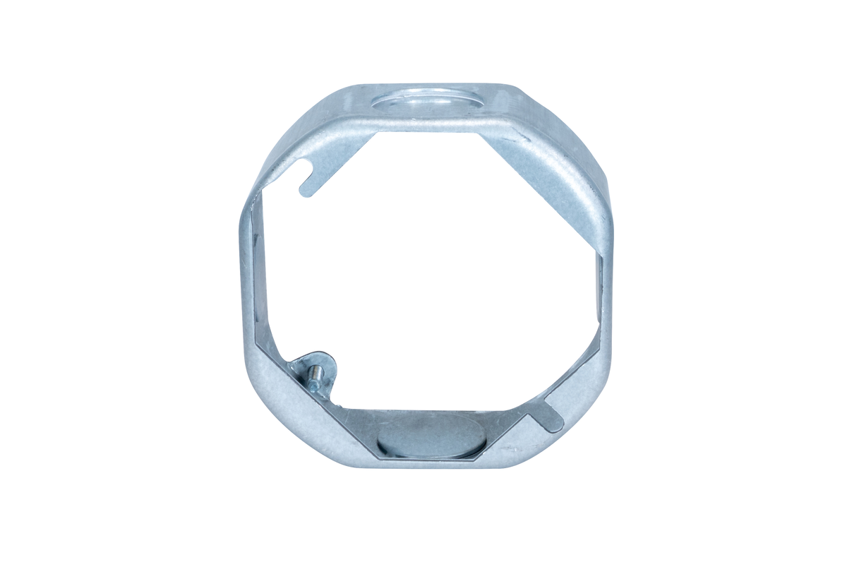 4" Octagon Steel Extension Box – 1-1/2" Deep with 1/2" & 3/4" Knockouts