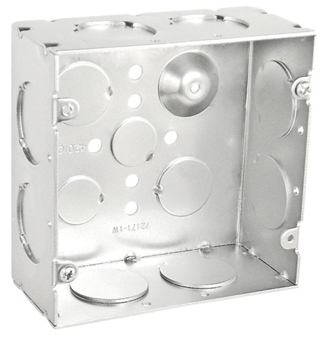 4‑11/16" Square Welded Steel Box – 2‑1/8" Deep, w/ 1" KO’s
