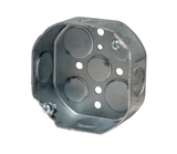 4" Octagon Steel Electrical Box – 1-1/2" Deep with 1/2" & 3/4" Knockouts