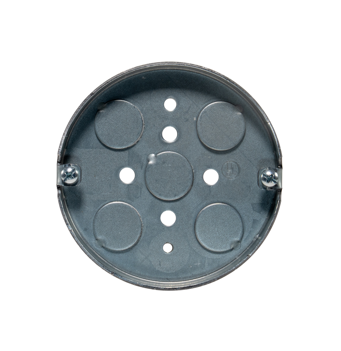 4" Round Pan Box – 1/2" Deep, Drawn, w/ 1/2" KO’s