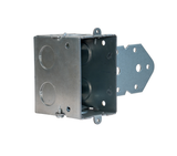 3" x 2" Steel Switch Box, 2‑1/2 Inch Deep with Romex Clamps, Conduit Knockouts, and Plaster Ears