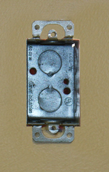 3" x 2" Steel Switch Box, 2‑1/2 Inch Deep with Conduit Knockouts and Plaster Ears